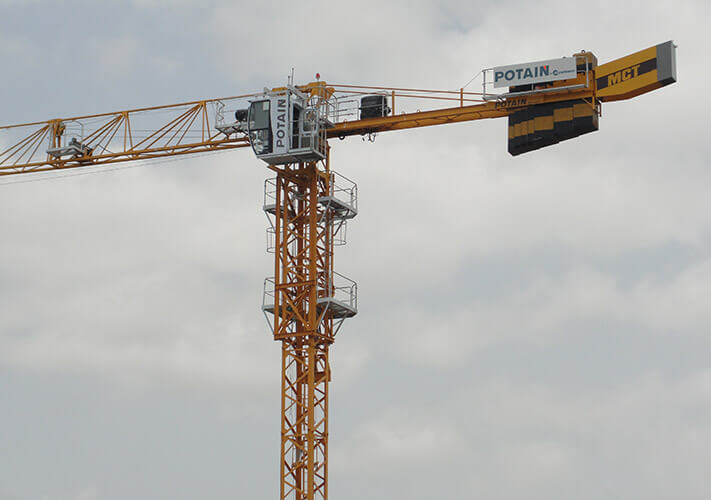 Potain Top Slewing Tower Crane in Action