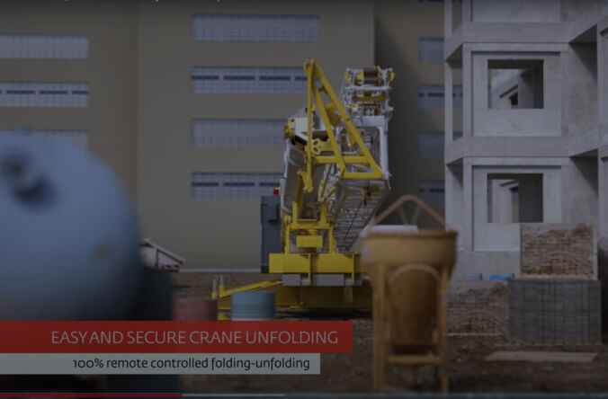 Potain Tower Crane Unfolding - 100% Remote Control