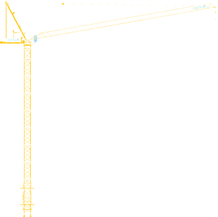 Silhouette image showcasing the MCR225A Tower Crane by Potain